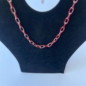 B.A.R by Melania Clara Chain Necklace silver flamingo, pink